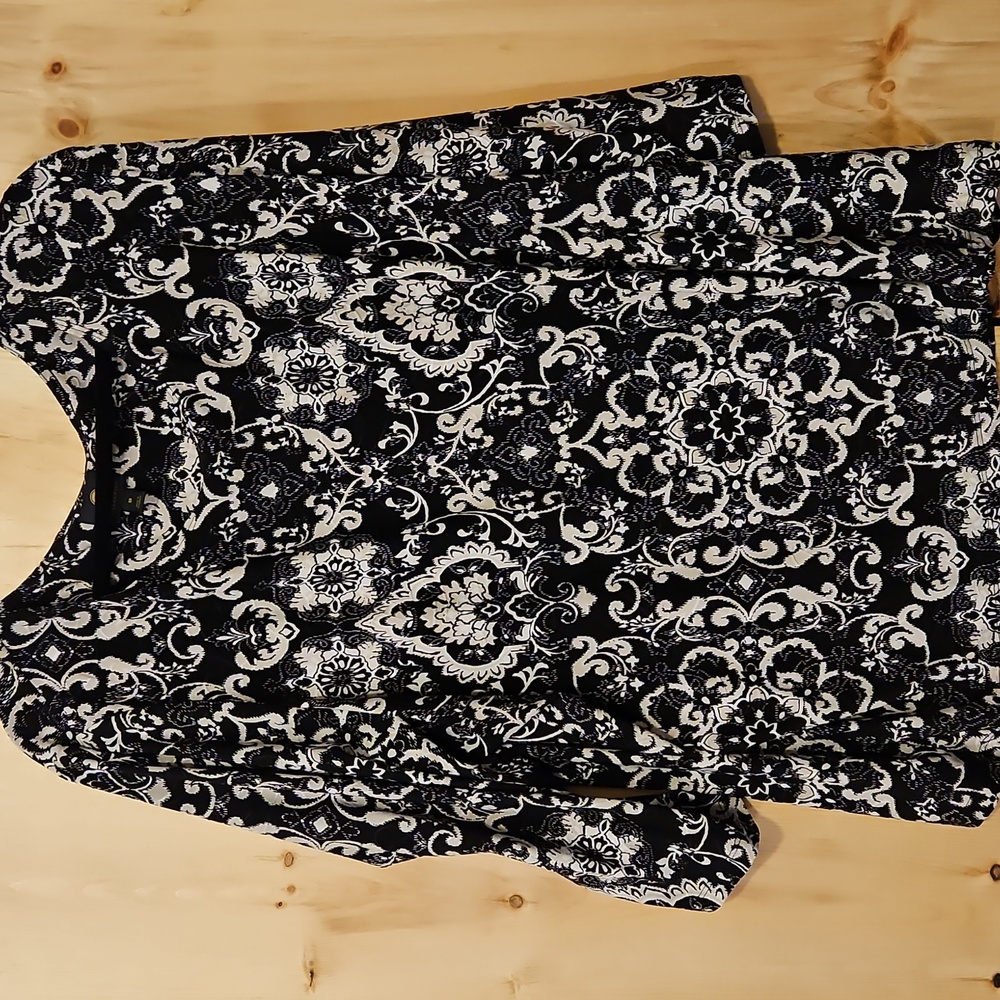 JM Collection 3X Black and White Blouse EUC